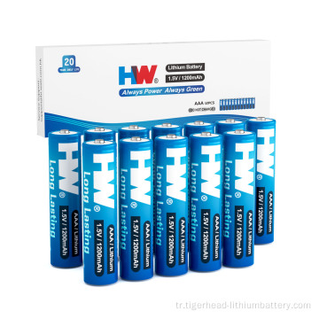 12PCS 1.5V AAA 1200mAh Şarj Edilmeyen Lityum Pil